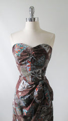 Vintage 50's Hawaiian Tribal Leaf Sarong Dress M - Bombshell Bettys Vintage