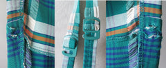 Vintage 50's Rose Marie Ried Turquoise Plaid One Piece Swimsut S - Bombshell Bettys Vintage