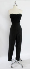 • Vintage 50's  Black Silver Lamé / Lurex Chromespun Sparkle High Waisted Cigarette Pants M - Bombshell Bettys Vintage