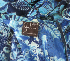 • Vintage 50's Alfred Shaheen Tiki God Mermaid Dress Rare Print L - Bombshell Bettys Vintage