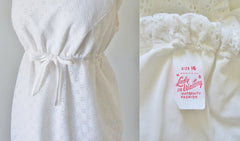 Vintage 60's 70's White Eyelet Maternity Playsuit Swimsuit 2 Piece Top Bloomer Set - Bombshell Bettys Vintage