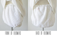 Vintage 60's 70's White Eyelet Maternity Playsuit Swimsuit 2 Piece Top Bloomer Set - Bombshell Bettys Vintage