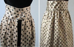 • Vintage 60's Gold Lame Black Checker Diamond Hostess Evening Skirt M - Bombshell Bettys Vintage