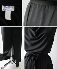 • Vintage 60's Black Full Length Grecian Cocktail Dress Evening Gown - Bombshell Bettys Vintage