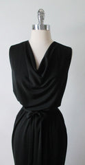 • Vintage 60's Black Full Length Grecian Cocktail Dress Evening Gown - Bombshell Bettys Vintage