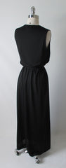 • Vintage 60's Black Full Length Grecian Cocktail Dress Evening Gown - Bombshell Bettys Vintage