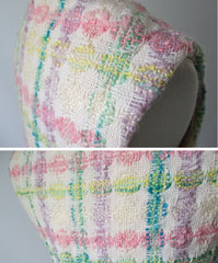 Vintage 60's Pierre Cardin MOD Vinyl Diamond Pastel Tweed Vest S - Bombshell Bettys Vintage