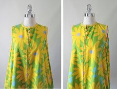 Vintage 60's MOD Flower Power Gogo Tunic Trapeze Tent Mini Dress M - Bombshell Bettys Vintage