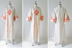Vintage 70's Aiko Bell Sleeve Batik Bird Tunic Caftan Dress S - Bombshell Bettys Vintage