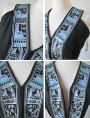 Vintage 70's Alfred Shaheen Black Egyptian Revival Hawaiian Day Dress New 1X 18 - Bombshell Bettys Vintage