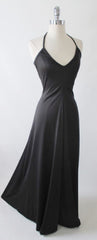 Vintage 70's Slinky Black Disco Halter Maxi Dress - Bombshell Bettys Vintage