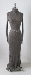 Vintage 70's Curve Hugging Shimmering Knit Sweater Dress M - Bombshell Bettys Vintage