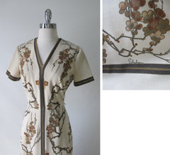 Vintage 70's Alfred Shaheen Fall Cherry Blossom Full Length Maxi Dress - Bombshell Bettys Vintage