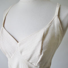 Vintage 70's Artisan Natural Halter Dress Maxi Gown M - Bombshell Bettys Vintage