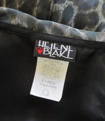 Vintage 80's Leopard Sheer Blouse Shirt Top With Bow XL XXL - Bombshell Bettys Vintage