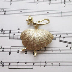 Vintage Ballerina Gold Brooch Pin - Bombshell Bettys Vintage