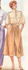 Vintage 80s Culotte Gaucho Cropped Palazzo Pants M