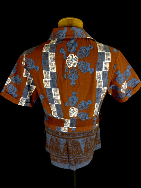 Vintage 60s Hawaiian Shirt Hutspah Men's Small Lei