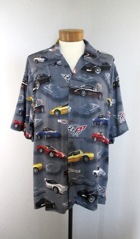 Mens 2003 50th Anniversary Corvette Hawaiian Style Rayon Shirt XXL