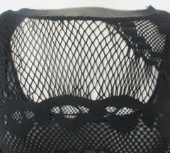 Vintage 90s Jean Paul Gaultier JPG Soleil Black Fishnet Lace Bodycon Dress S - Bombshell Bettys Vintage