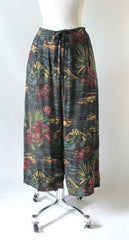 Vintage Kahala Hawaiian Drawstring Casual Capri Pants L - Bombshell Bettys Vintage
