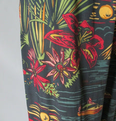 Vintage Kahala Hawaiian Drawstring Casual Capri Pants L - Bombshell Bettys Vintage