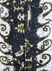 Men's Kanaka Maoli Petroglyphs Hawaiian Shirt L - Bombshell Bettys Vintage