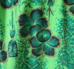 Mens Vintage 50s Green & Gold Hawaiian Shirt L - Bombshell Bettys Vintage