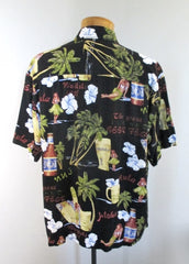 Mens Vintage Hula Girls & Beer Kahala Rayon Hawaiian Shirt XL - Bombshell Bettys Vintage