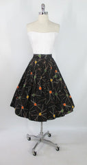 • Vintage 50's Atomic Starburst Swing Skirt Mid Century Modern S - Bombshell Bettys Vintage