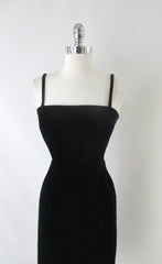 Vintage Moschino Cheap And Chic Black Velvet Party Dress S - Bombshell Bettys Vintage