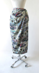 Vintage 90's Reyn Spooner Eddy Y Hot Rod Hawaiian Sarong Skirt M / L - Bombshell Bettys Vintage