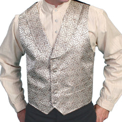 Mens Scully Champagne Scroll Old West Steampunk Vest 2XL