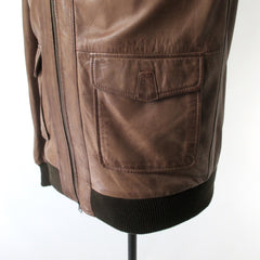 Men's Scully Washed Leather Bomber Jacket L