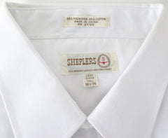Vintage Sheplers White Pearl Snap Western Shirt Tall 18 1/2 36 - Bombshell Bettys Vintage