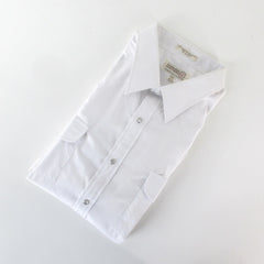 Vintage Sheplers White Pearl Snap Western Shirt Tall 18 1/2 36 - Bombshell Bettys Vintage