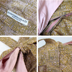 Vintage 50s Julius Garfinckel & Co Atomic Sheath Party Dress S