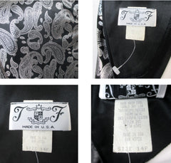 Vintage 80s Silver Paisley Harem Pants Party Jumpsuit L