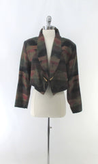 Vintage 80s Southwestern Prairie Cropped Bolero Jacket L