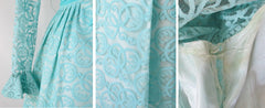 Vintage 60's Tiffany Blue Lace Special Occasion Party Dress L - Bombshell Bettys Vintage