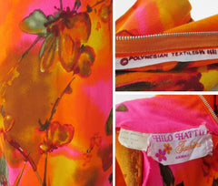 Vintage 60s Hilo Hattie Asian Inspired Hawaiian Dress S - Bombshell Bettys Vintage