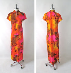 Vintage 60s Hilo Hattie Asian Inspired Hawaiian Dress S - Bombshell Bettys Vintage