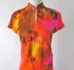 Vintage 60s Hilo Hattie Asian Inspired Hawaiian Dress S - Bombshell Bettys Vintage