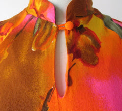 Vintage 60s Hilo Hattie Asian Inspired Hawaiian Dress S - Bombshell Bettys Vintage