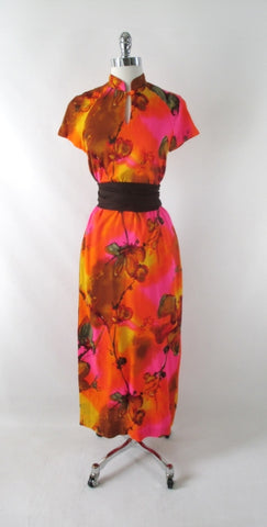 • Vintage 60s Hilo Hattie Asian Inspired Hawaiian Dress S