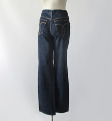 Vintage 80s High Waist Brittania Blue Denim Jeans S - Bombshell Bettys Vintage