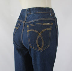 Vintage 80s High Waist Brittania Blue Denim Jeans S - Bombshell Bettys Vintage