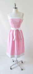 • Vintage 80's Pink White 50's Style Sundress Dress XS - Bombshell Bettys Vintage