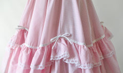 Vintage Pink Ruffle & Bows Full Circle Dolly Skirt M - Bombshell Bettys Vintage