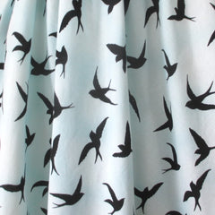 Bernie Dexter Swan Dress Sky Blue Bird Print XS